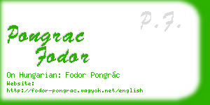 pongrac fodor business card
