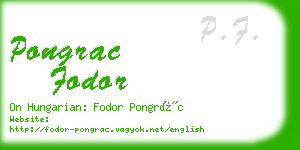 pongrac fodor business card